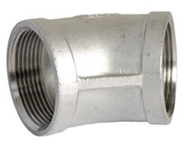 RVS BSP Knie bi-bi 45gr cylindrische draad