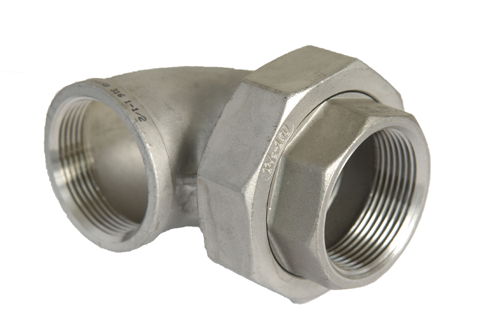 Stainless steel BSP Elbow union fem/fem conical