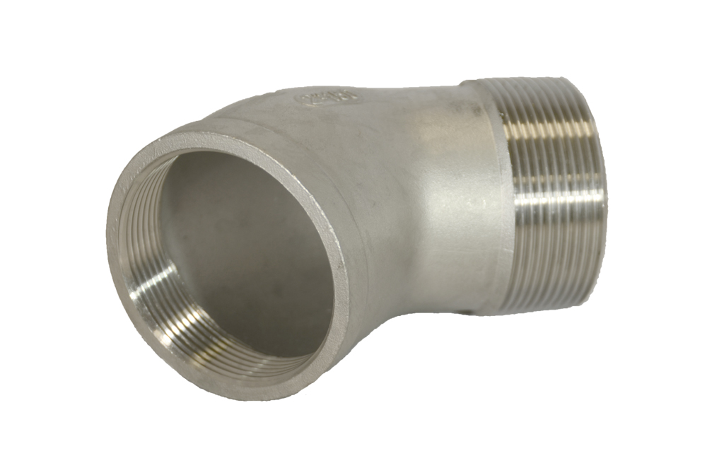 Stainless steel BSP Elbow fem/mal 45° parallel female, cylindrical male